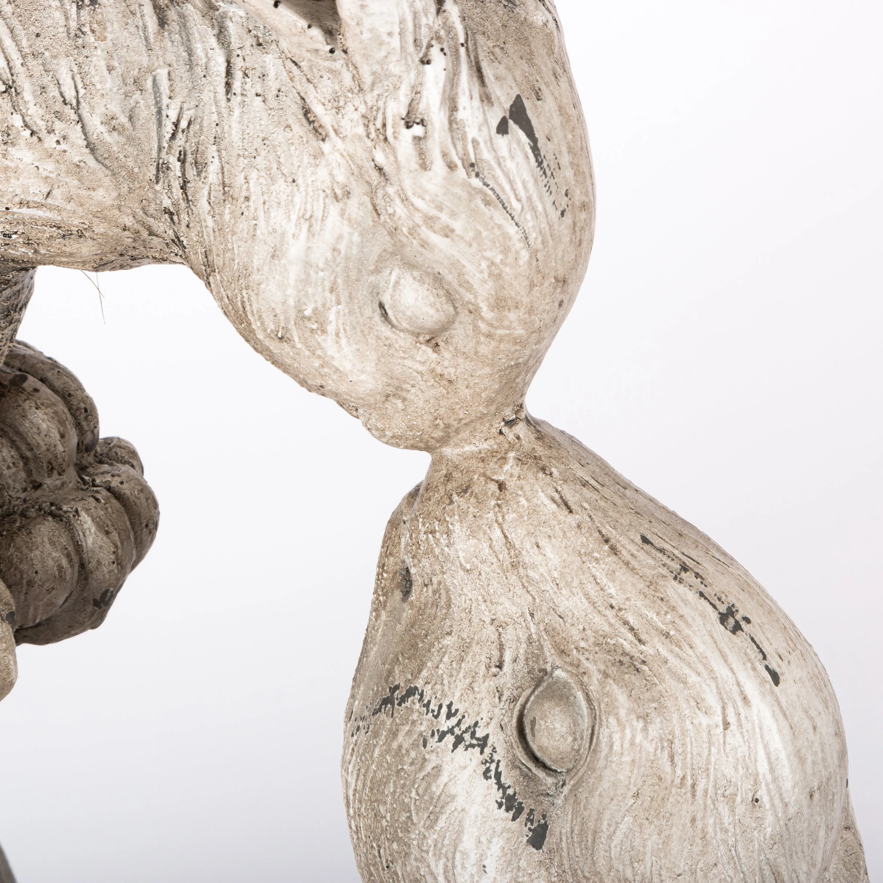 14.5 in Resin Kissing Bunnies Statue