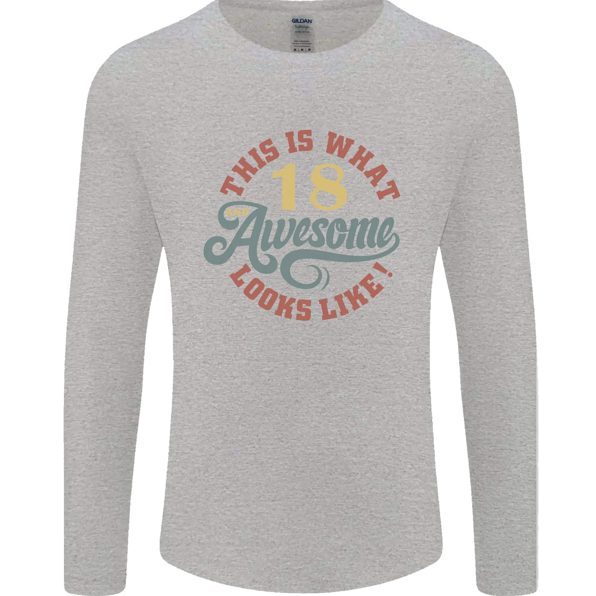 18th Birthday 80 Year Old Awesome Looks Like Mens Long Sleeve T-Shirt