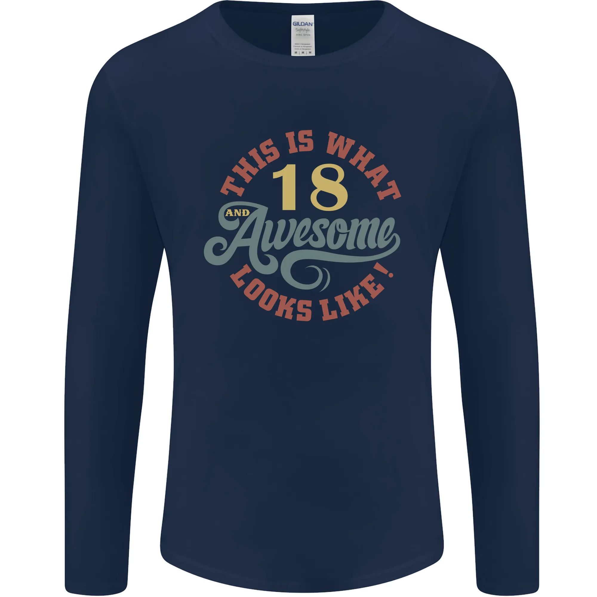 18th Birthday 80 Year Old Awesome Looks Like Mens Long Sleeve T-Shirt