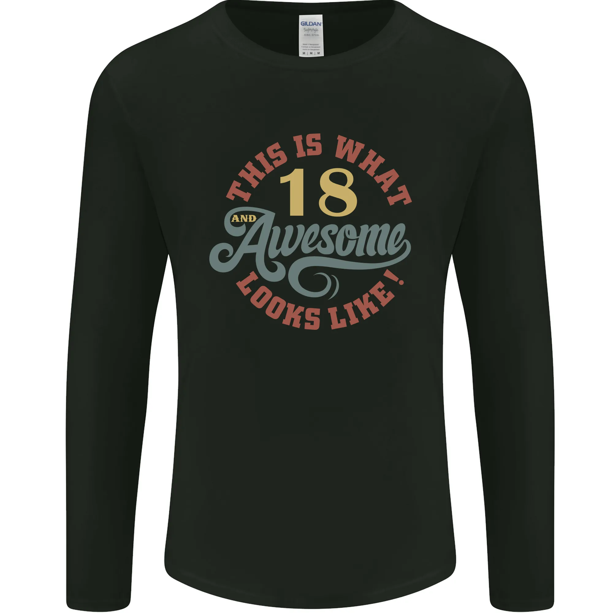 18th Birthday 80 Year Old Awesome Looks Like Mens Long Sleeve T-Shirt
