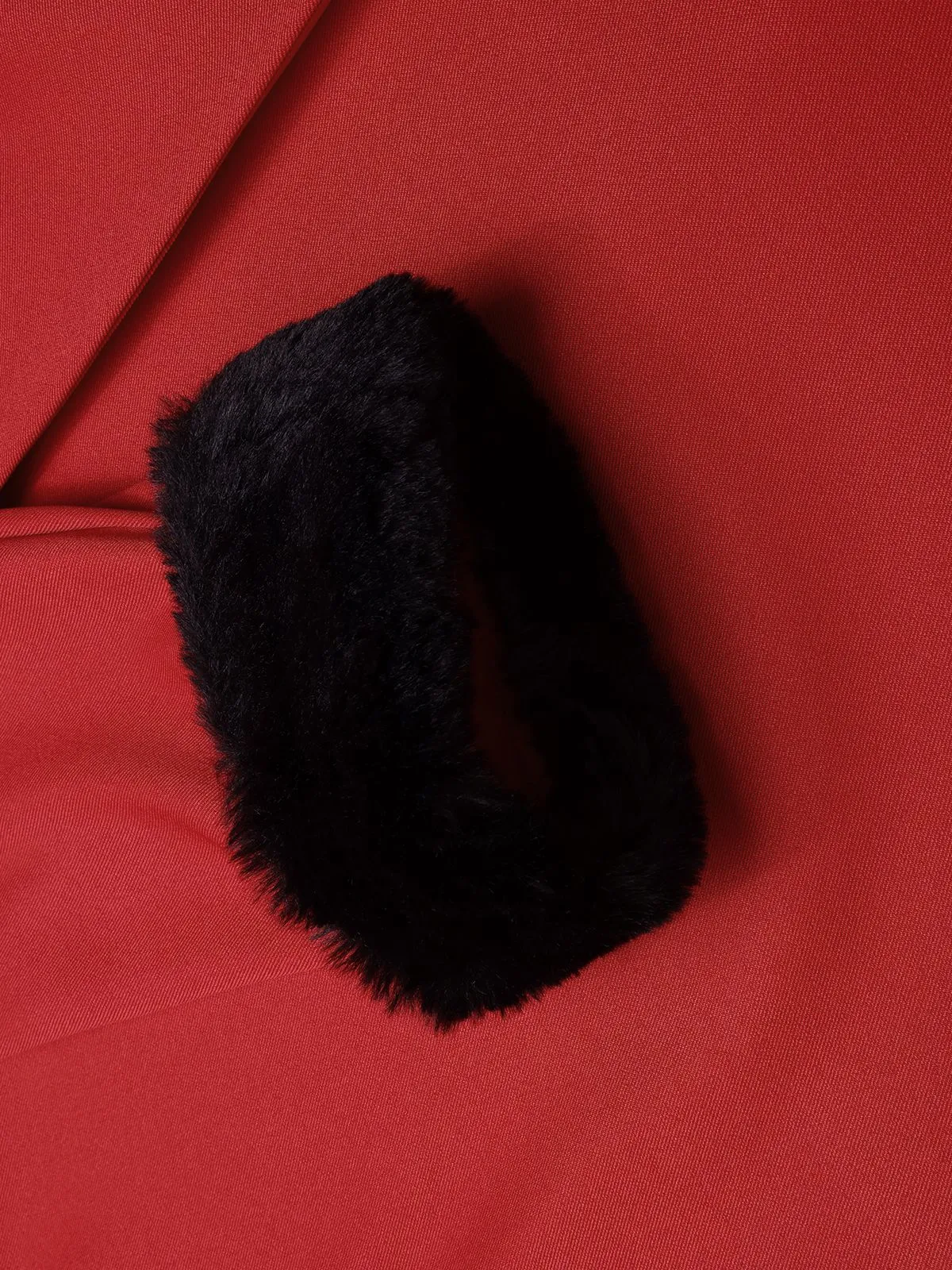 1950s Red And Black Fur Collar Coat