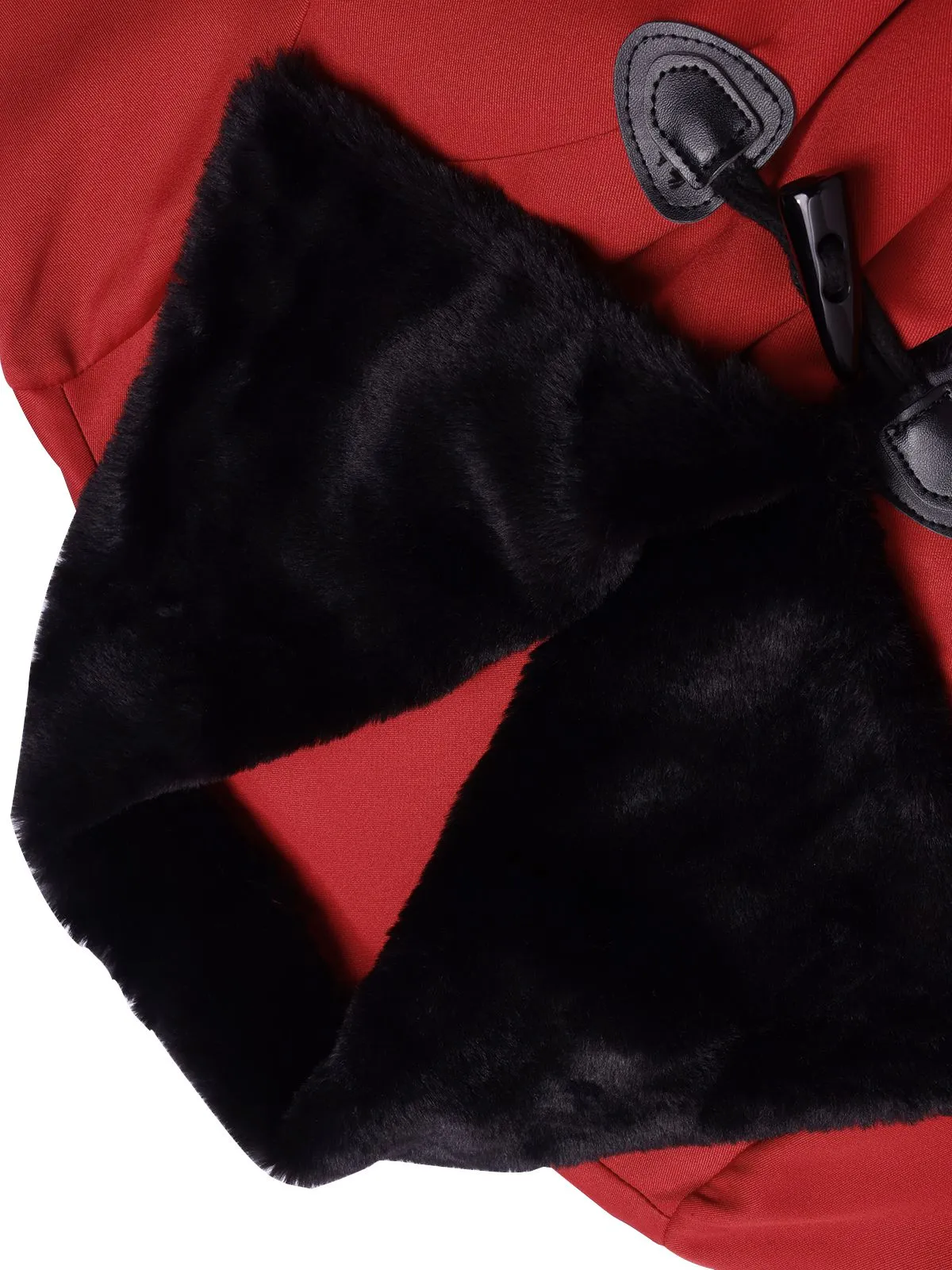 1950s Red And Black Fur Collar Coat