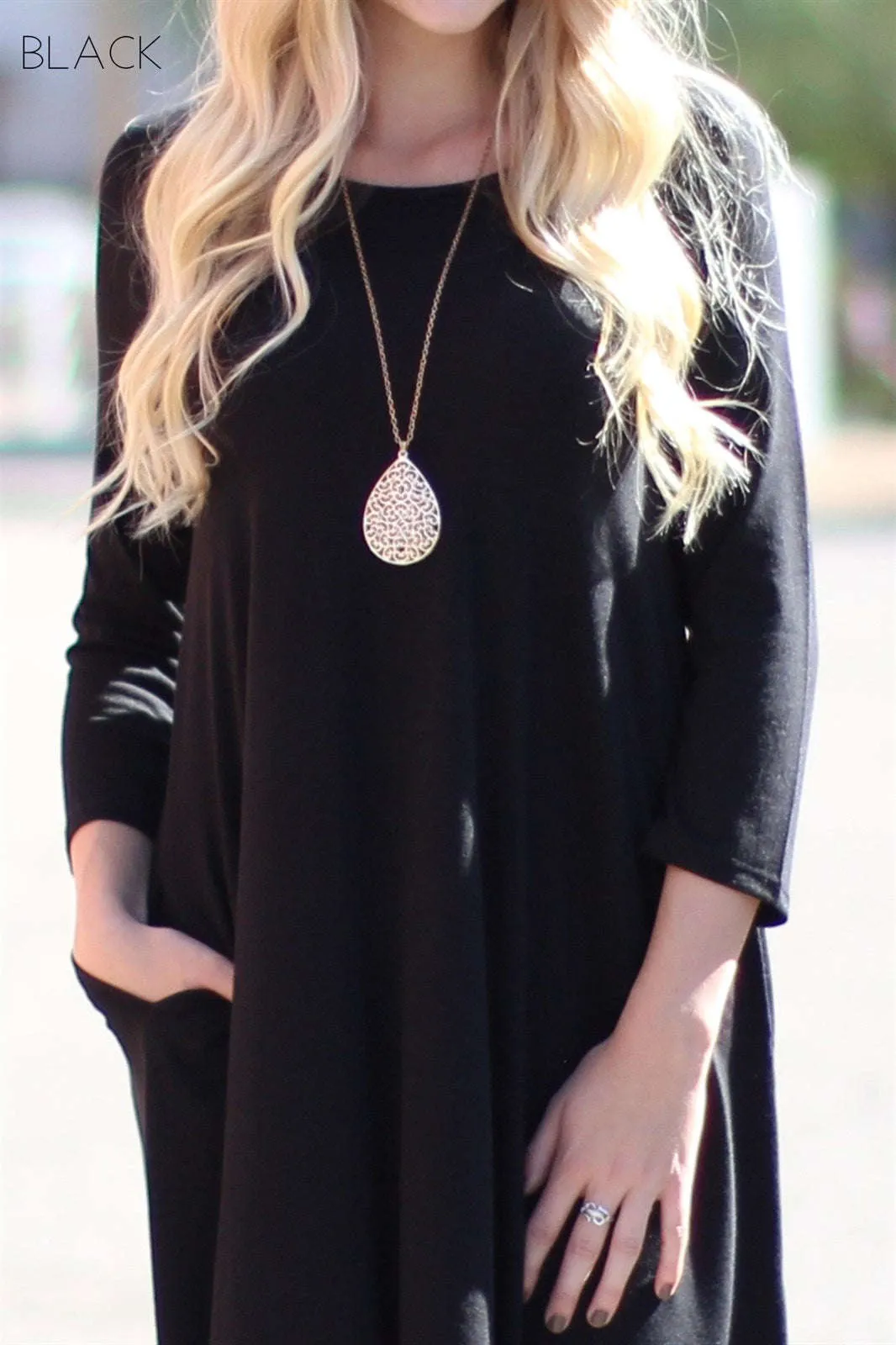 3/4 Sleeve Pocket Tunic