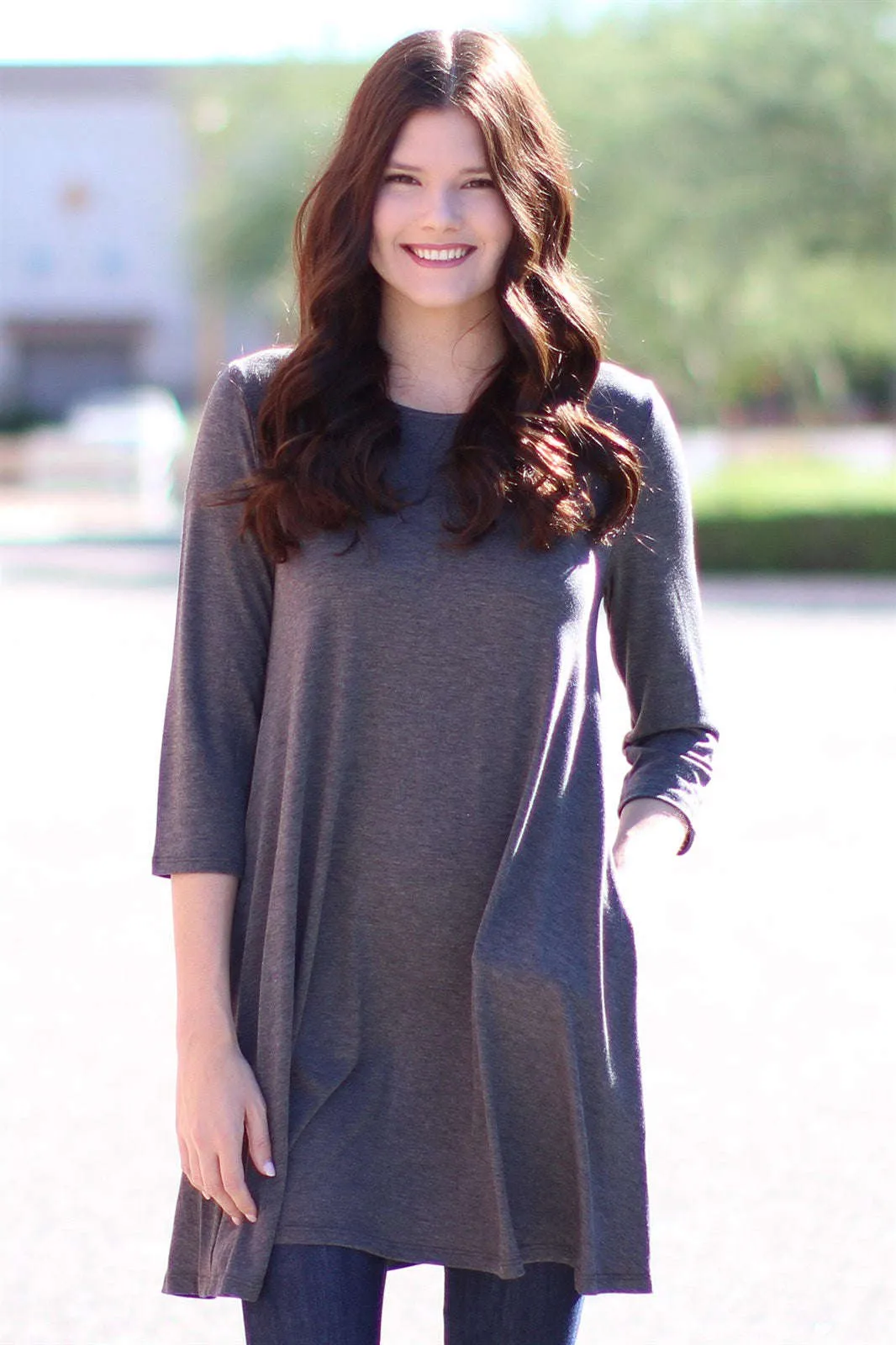 3/4 Sleeve Pocket Tunic