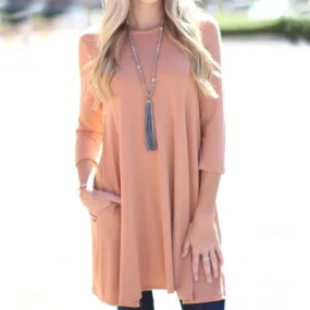 3/4 Sleeve Pocket Tunic