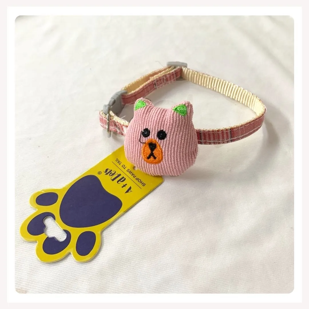 A a Pets' Soft Handmade Everyday Adjustable Cat Collar-3 (Set of 4)