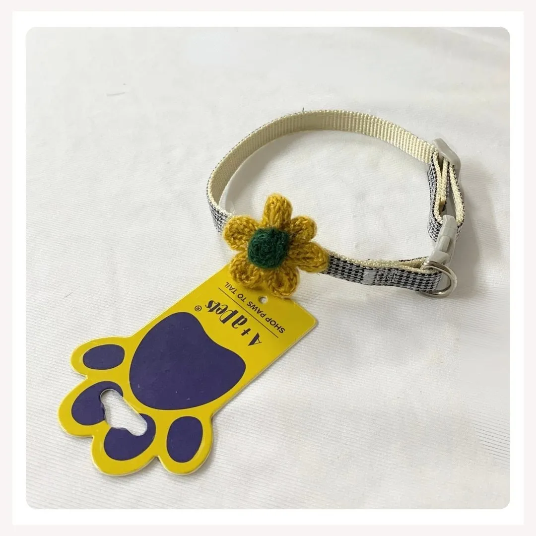 A a Pets' Soft Handmade Everyday Adjustable Cat Collar-3 (Set of 4)