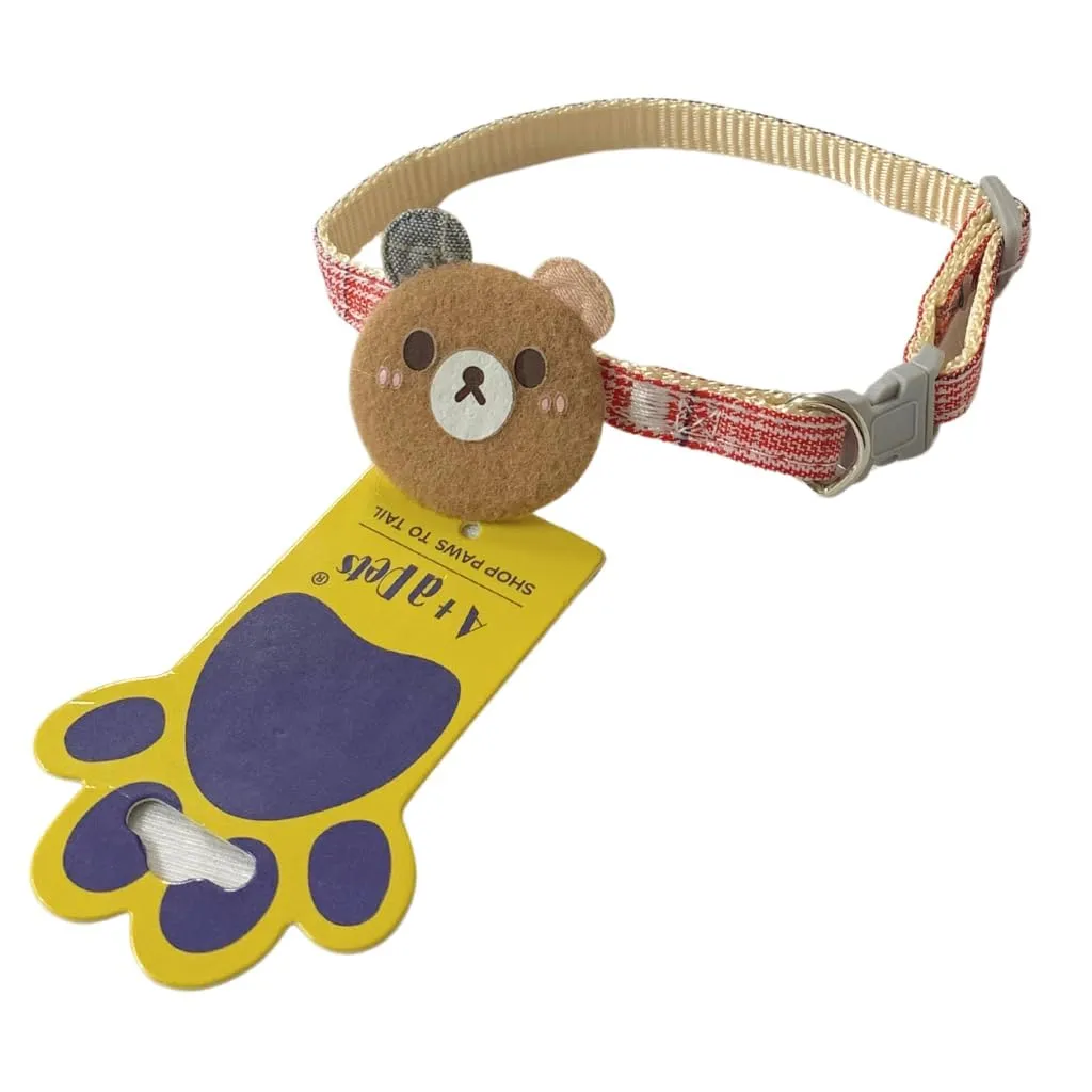 A a Pets' Soft Handmade Everyday Adjustable Cat Collar-3 (Set of 4)