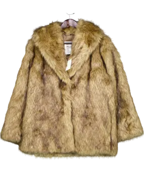 Abercrombie & Fitch Brown Faux Fur Coat UK M