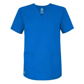Adar Universal Unisex V-Neck 2  Pocket Scrub Top    Regal Blue  L