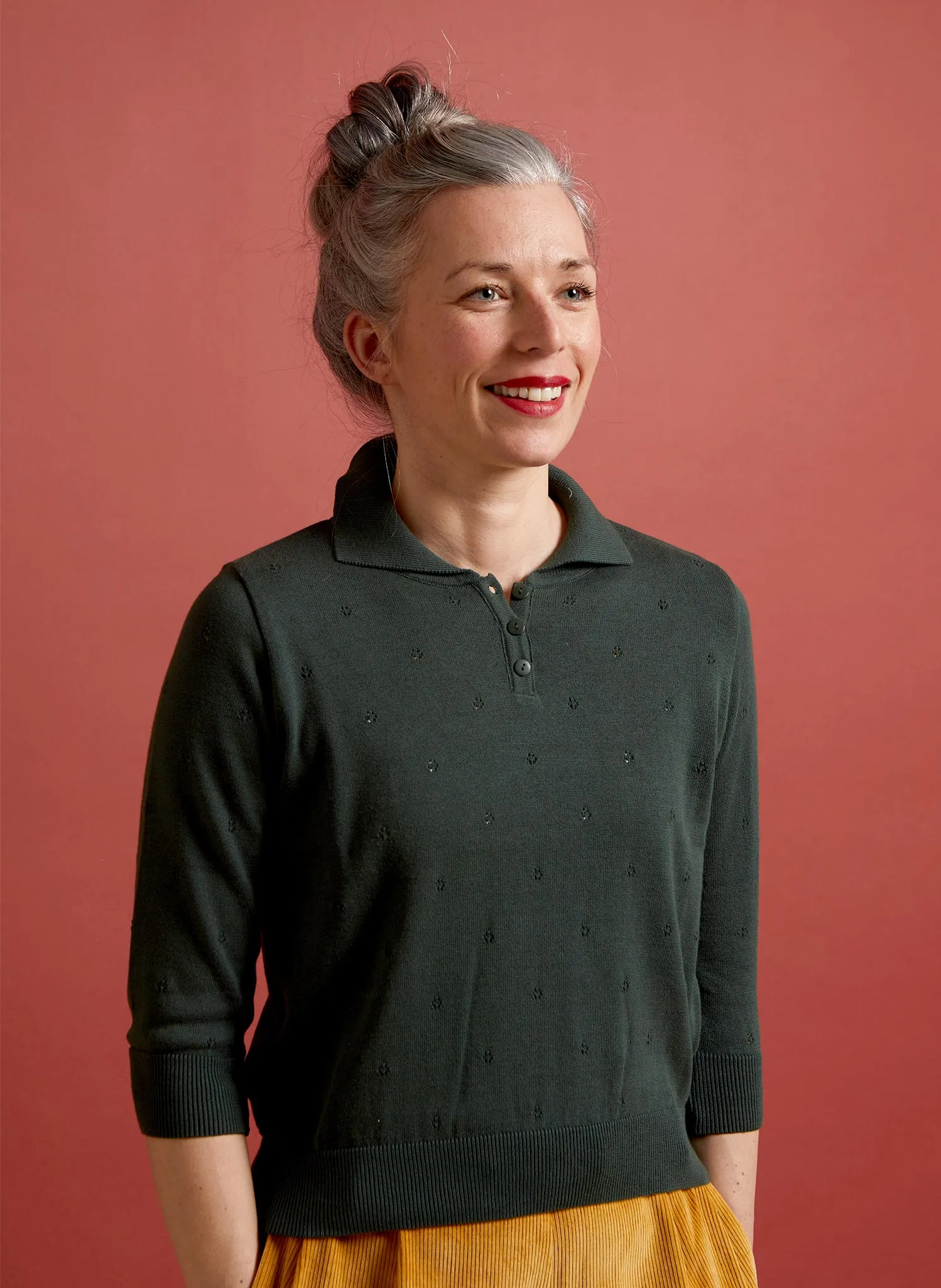 Aila - Dark Green - Knitted Top