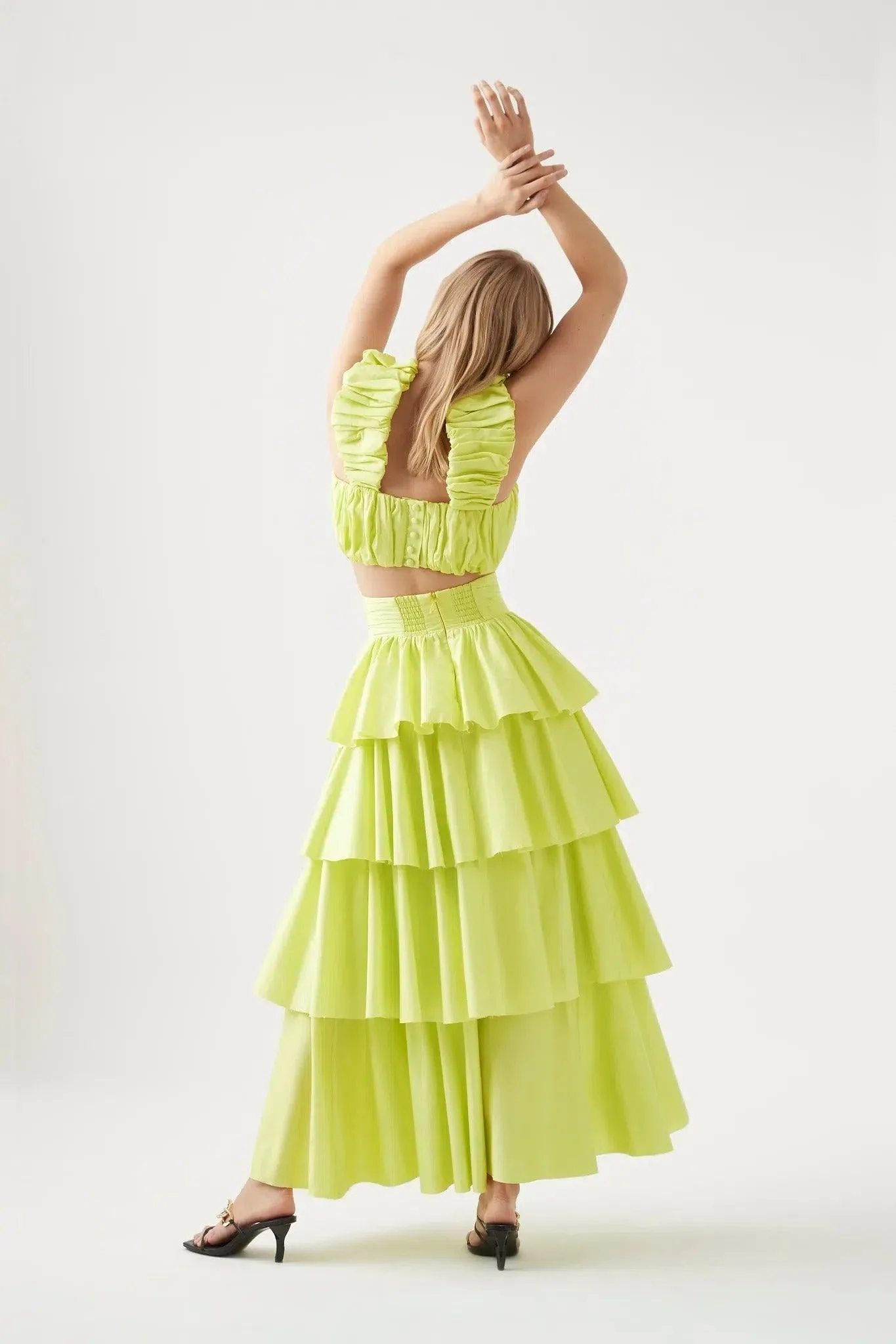 Aje Medina Maxi Skirt and Top Green