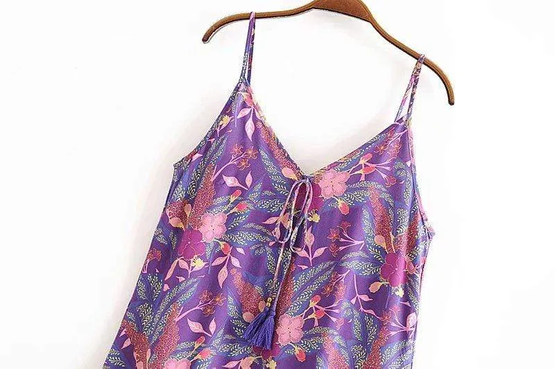 ARIBA Slip Midi Dress - Purple