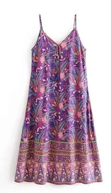 ARIBA Slip Midi Dress - Purple
