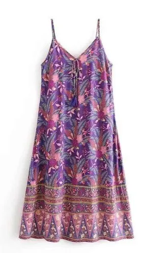 ARIBA Slip Midi Dress - Purple