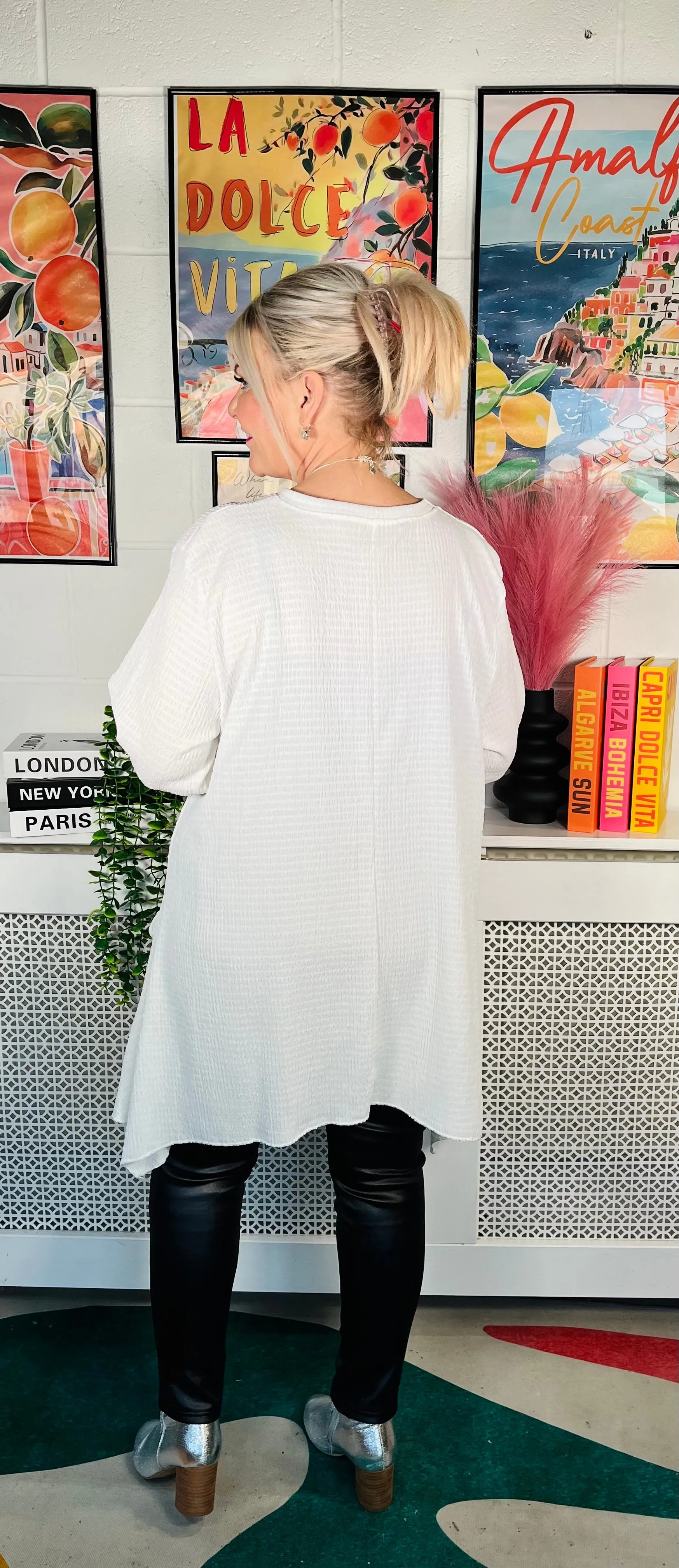 Astoria Waffle Tunic - White