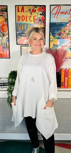 Astoria Waffle Tunic - White