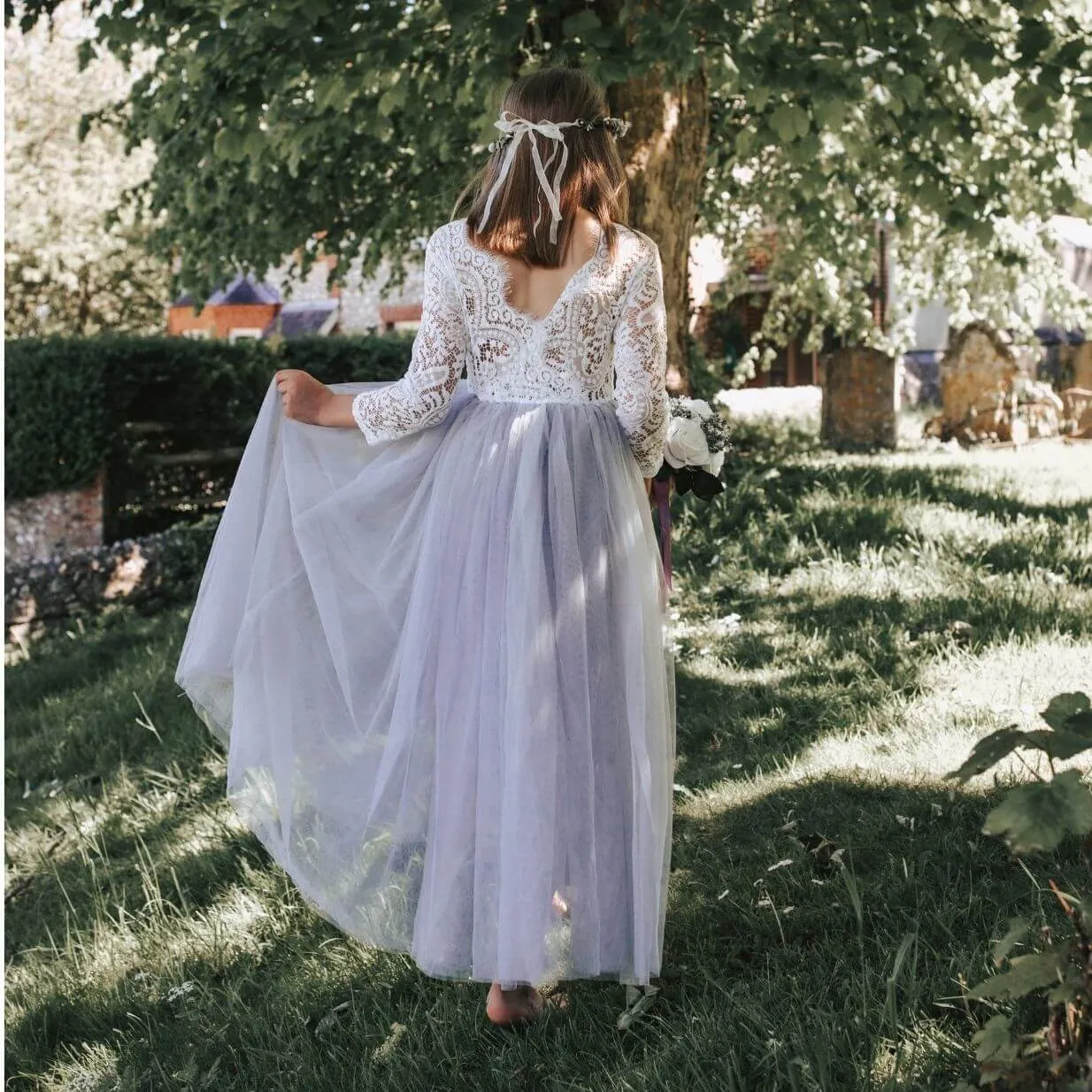 Baby Bohemian Classic Long Sleeve Dress - Silver Grey