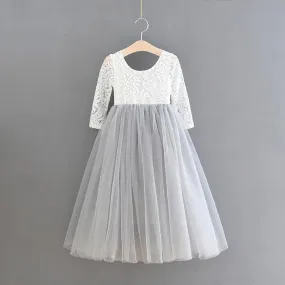 Baby Bohemian Classic Long Sleeve Dress - Silver Grey
