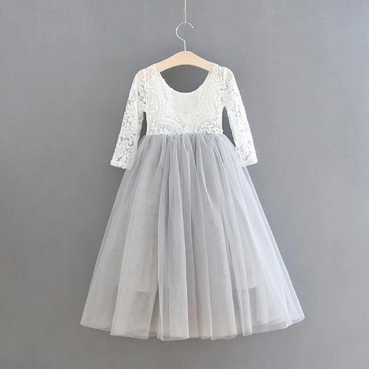 Baby Bohemian Classic Long Sleeve Dress - Silver Grey