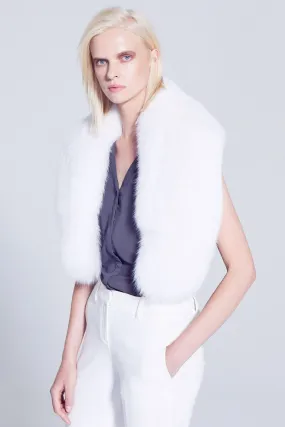 Barri White Fox Fur Collar
