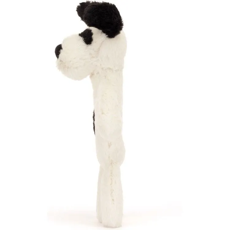 Bashful Black and Cream Puppy Ring Rattle