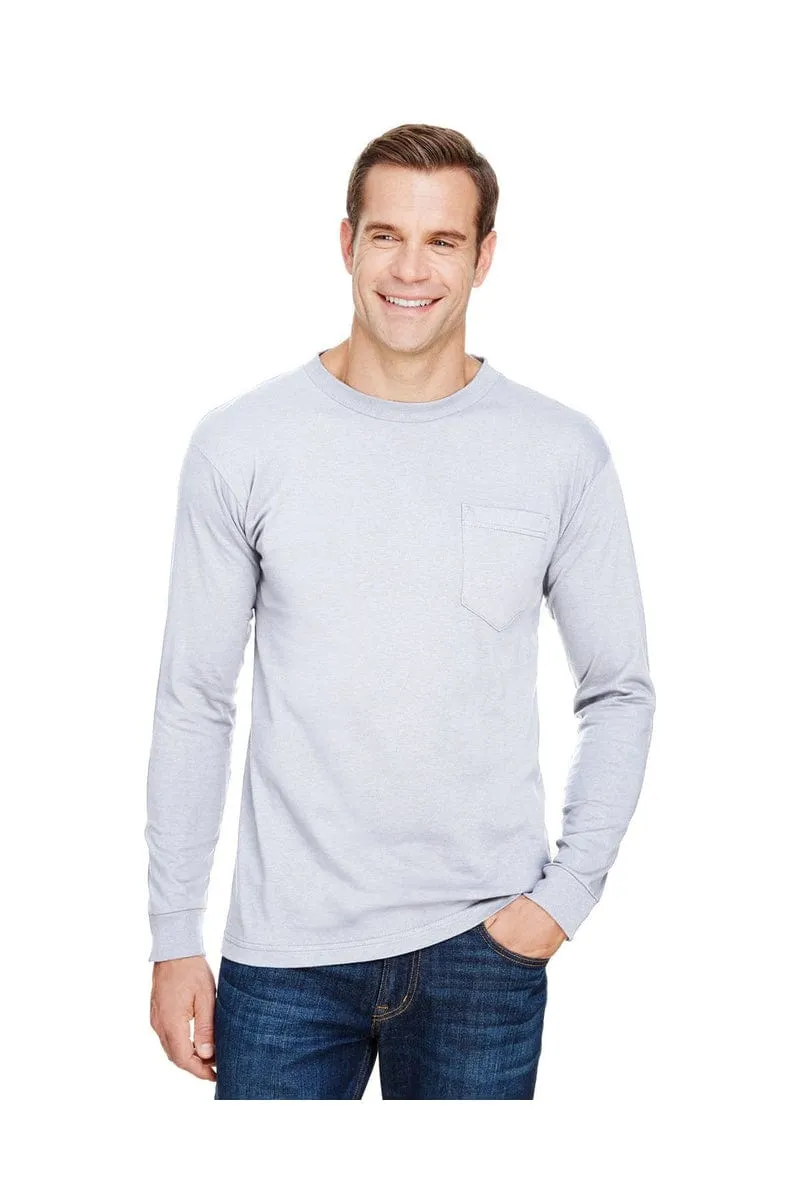 Bayside BA3055: Unisex Union-Made Long-Sleeve Pocket Crew T-Shirt