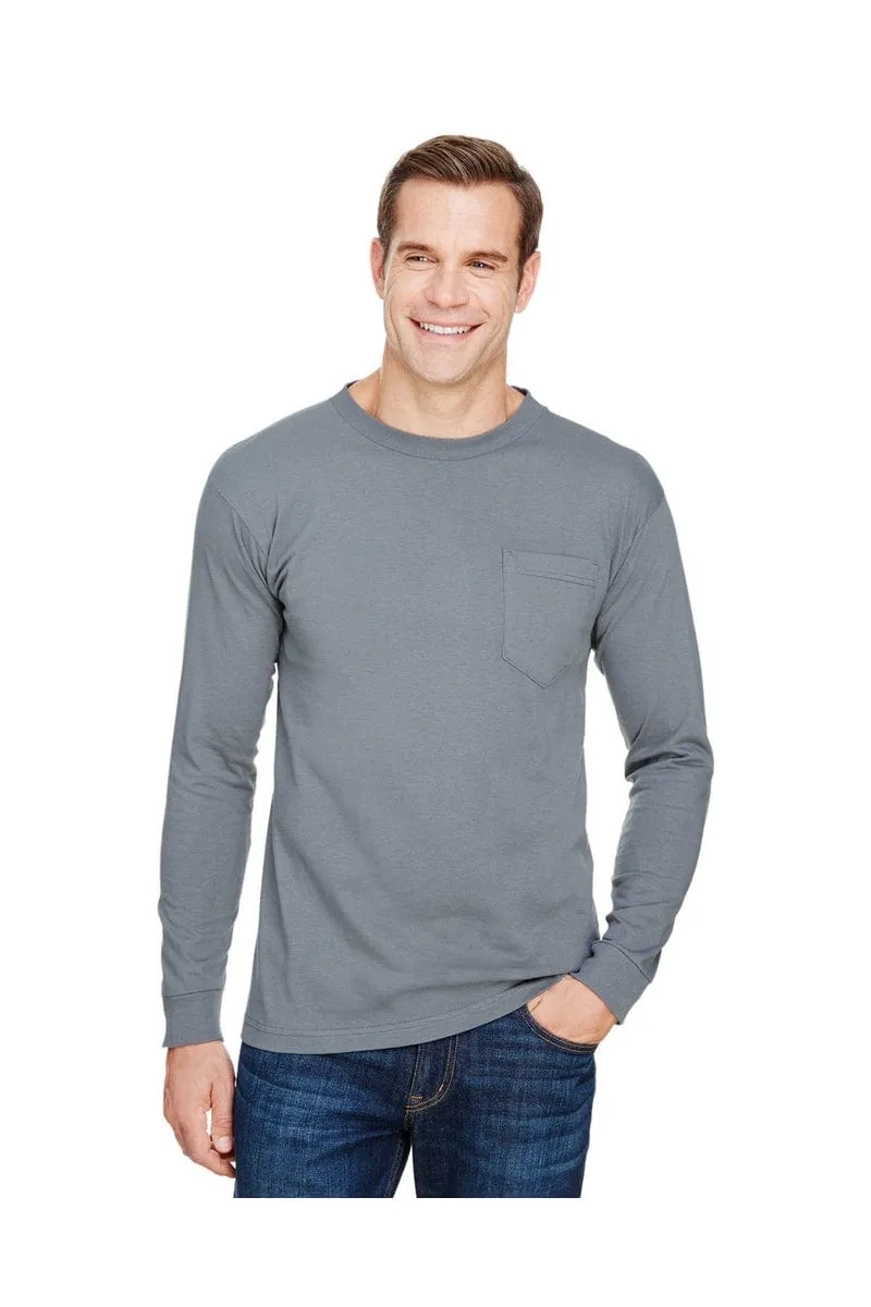 Bayside BA3055: Unisex Union-Made Long-Sleeve Pocket Crew T-Shirt
