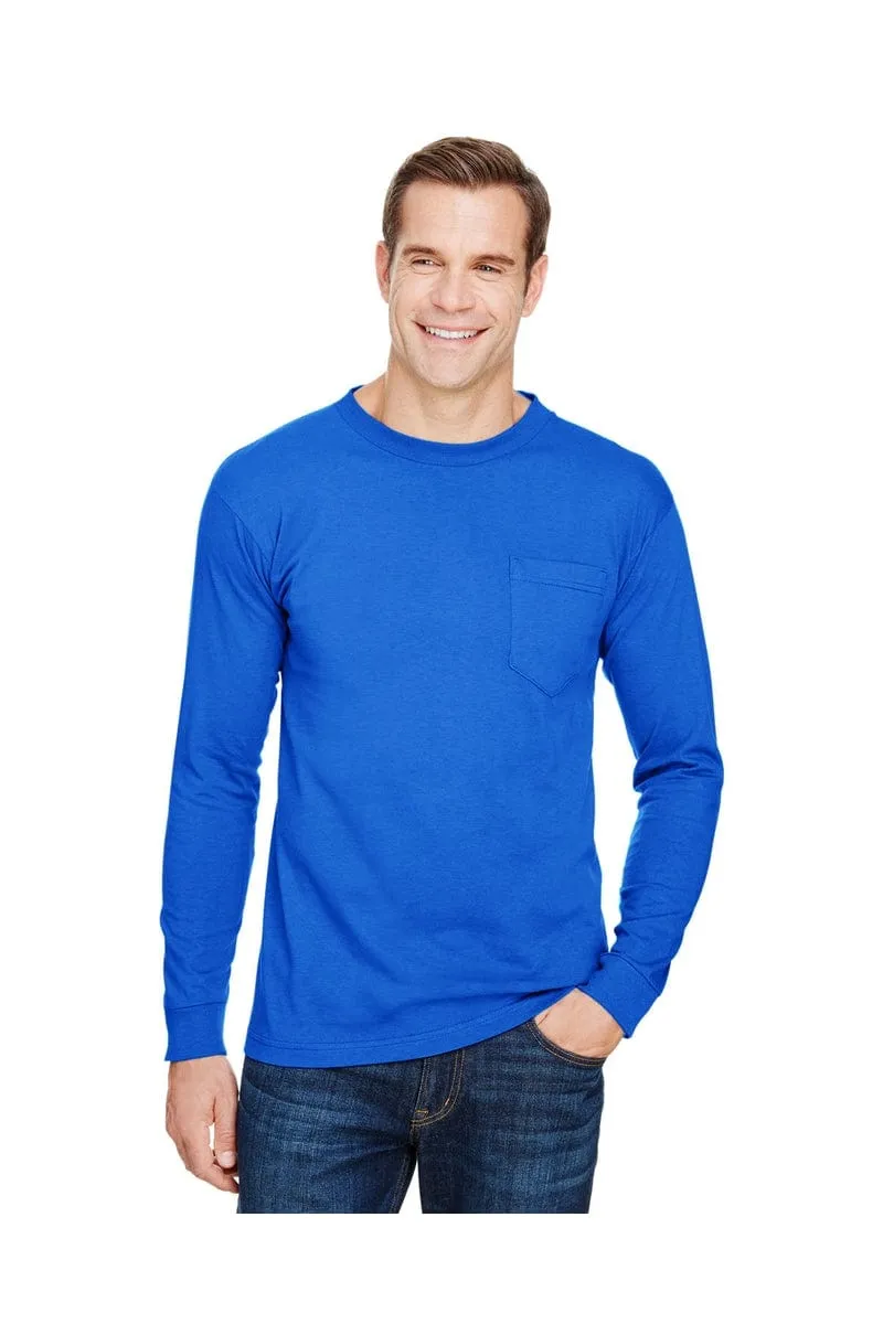 Bayside BA3055: Unisex Union-Made Long-Sleeve Pocket Crew T-Shirt