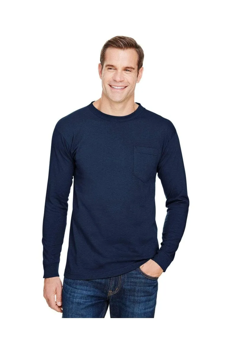 Bayside BA3055: Unisex Union-Made Long-Sleeve Pocket Crew T-Shirt