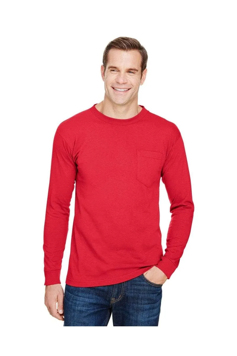 Bayside BA3055: Unisex Union-Made Long-Sleeve Pocket Crew T-Shirt