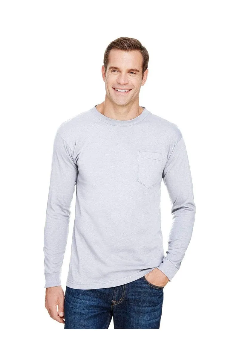 Bayside BA3055: Unisex Union-Made Long-Sleeve Pocket Crew T-Shirt