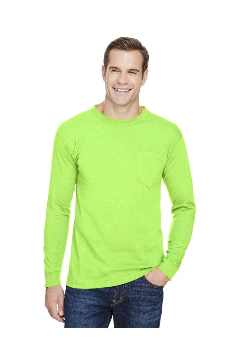 Bayside BA3055: Unisex Union-Made Long-Sleeve Pocket Crew T-Shirt