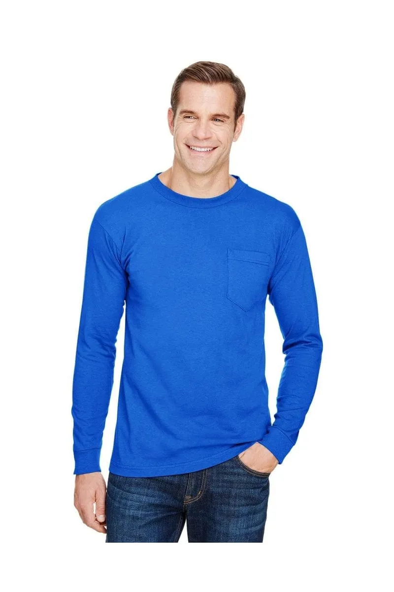 Bayside BA3055: Unisex Union-Made Long-Sleeve Pocket Crew T-Shirt