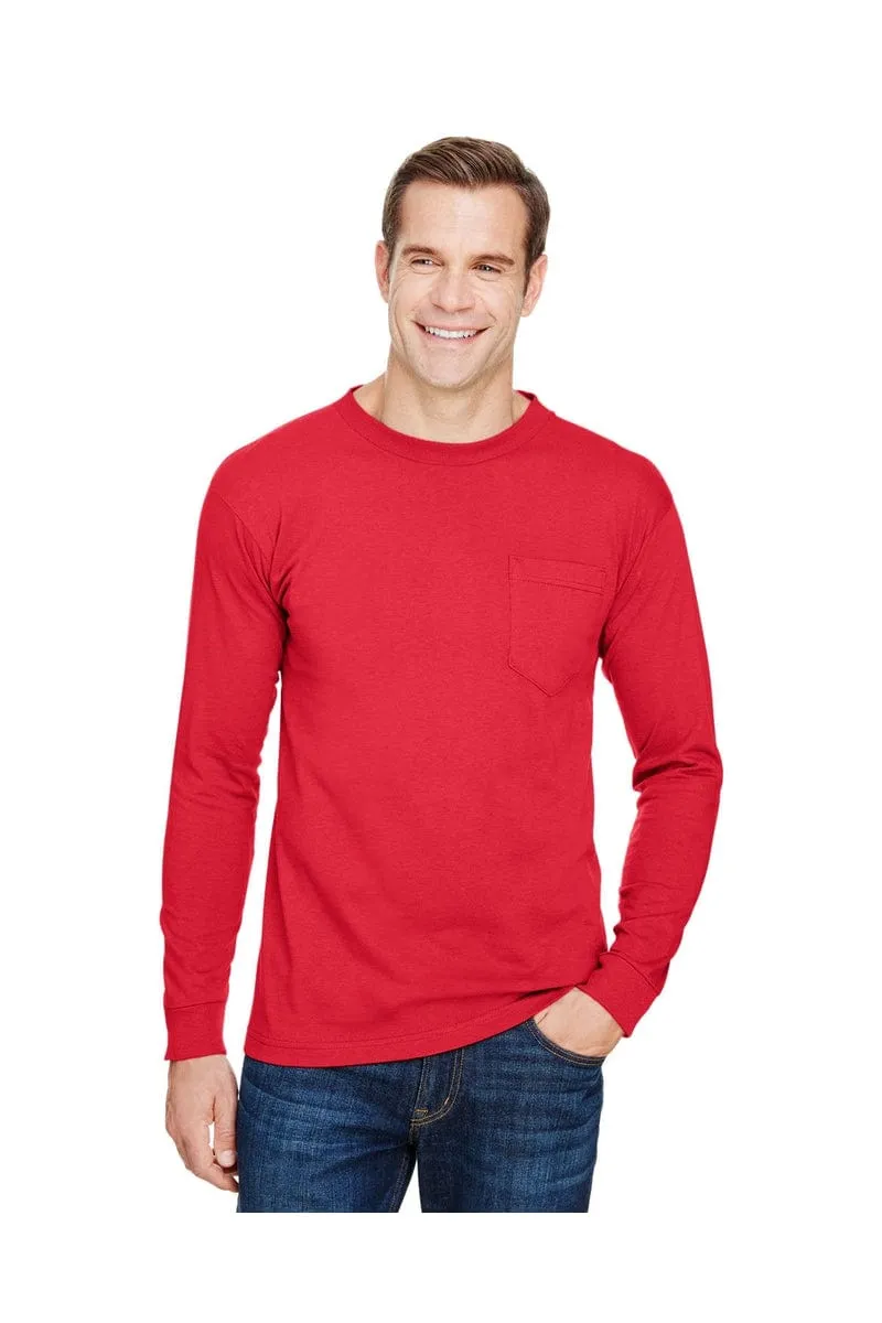 Bayside BA3055: Unisex Union-Made Long-Sleeve Pocket Crew T-Shirt
