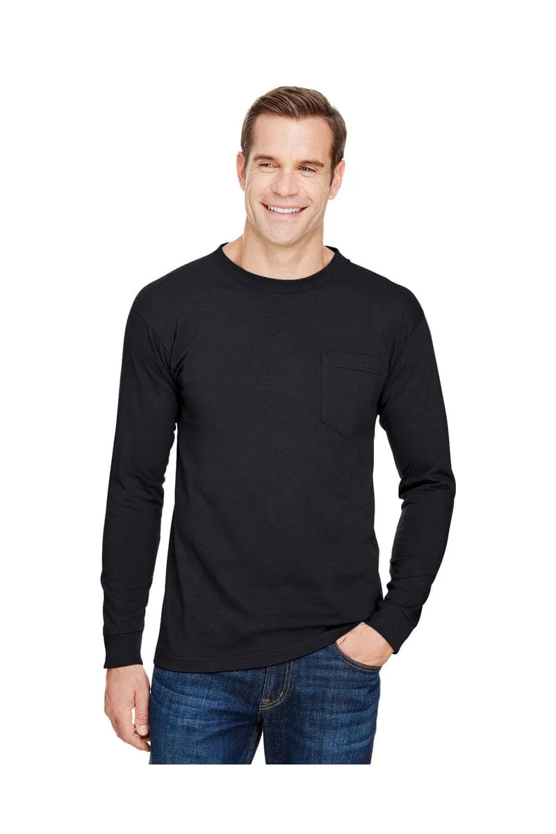 Bayside BA3055: Unisex Union-Made Long-Sleeve Pocket Crew T-Shirt