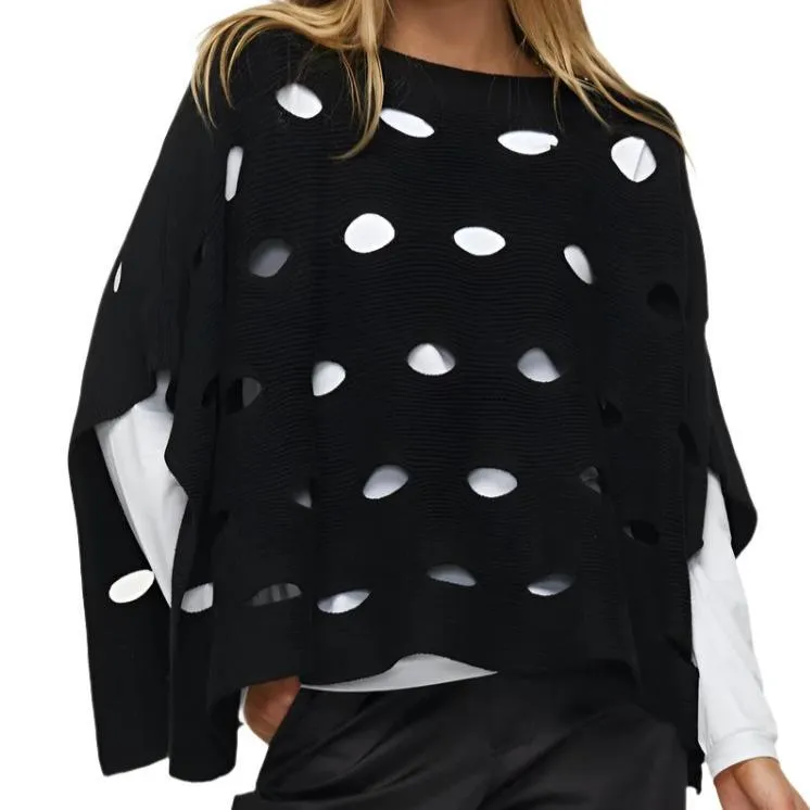 Black Cut Out Poncho By Zaket And Plover