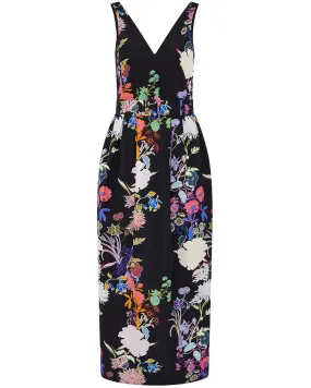 Black Jardin Taffeta Sleeveless Jules Dress