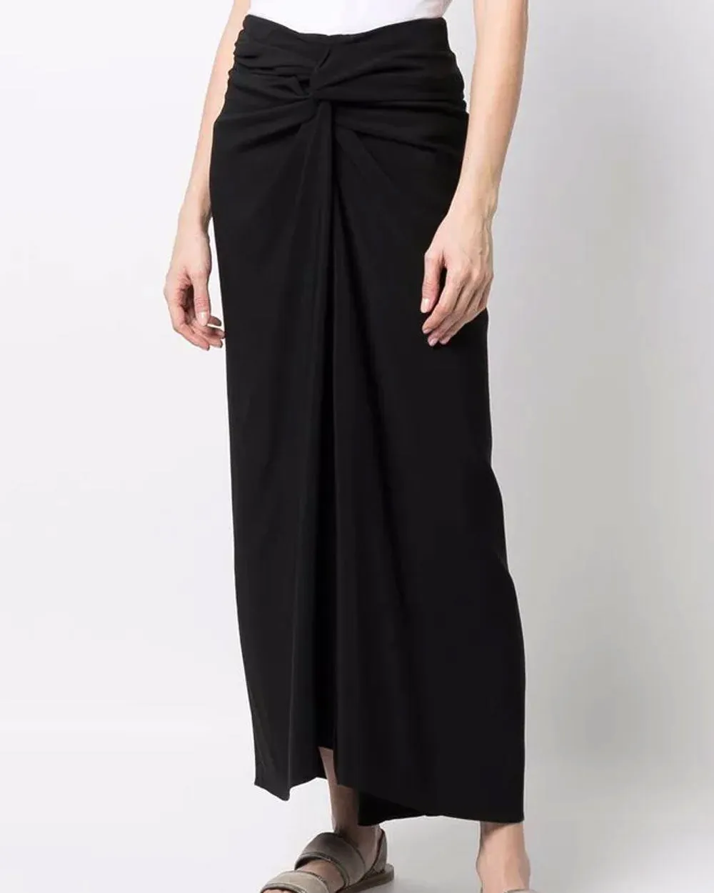Black Twist Front Skirt