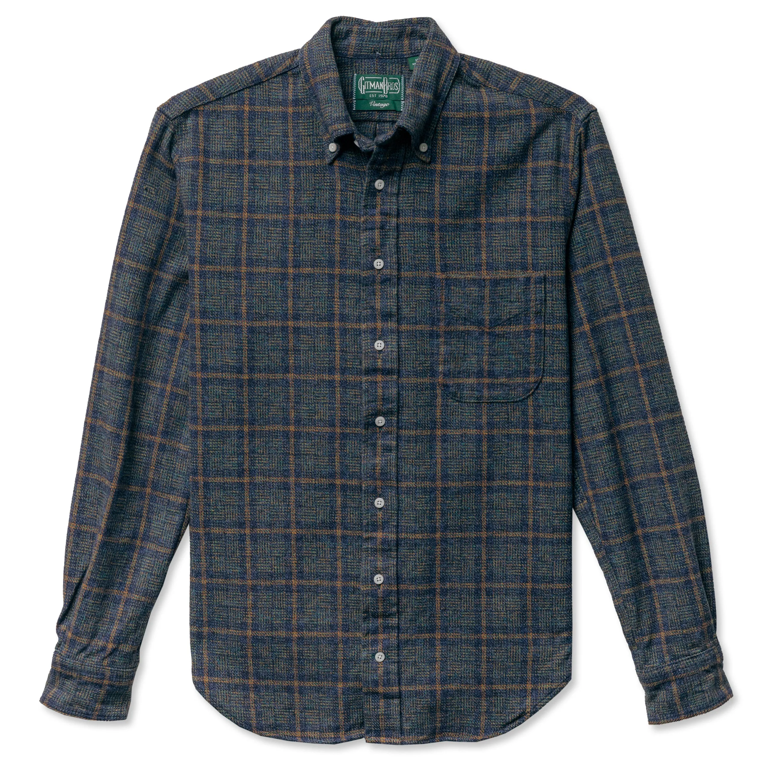 Blue Brushed Cotton Tweed