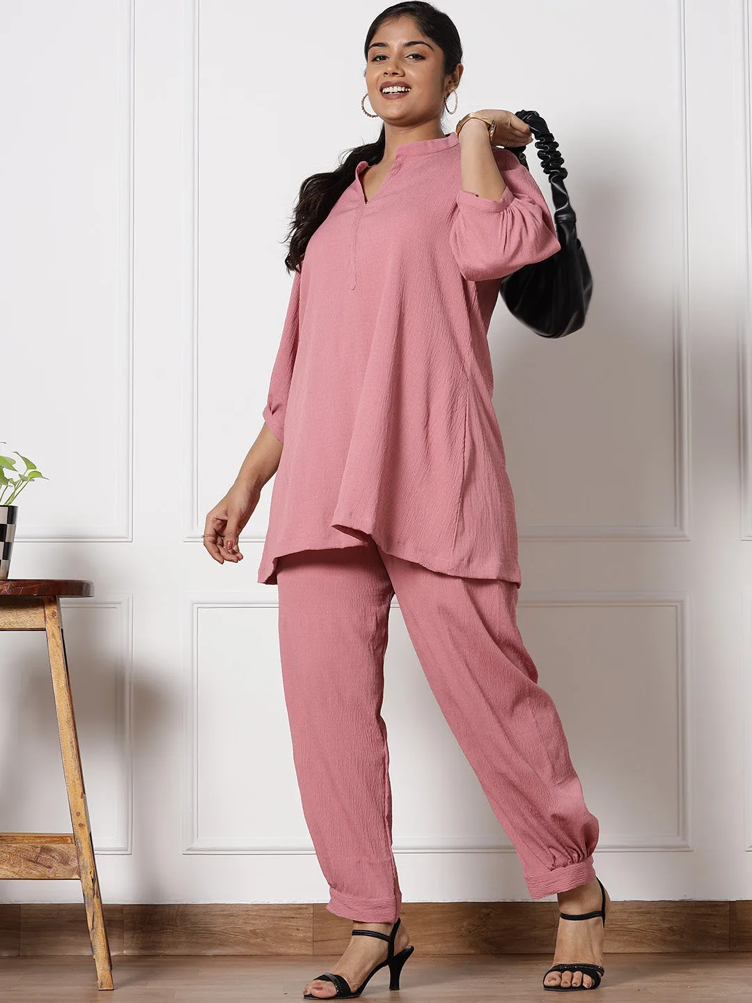 Blush Textured AfghaniSalwar