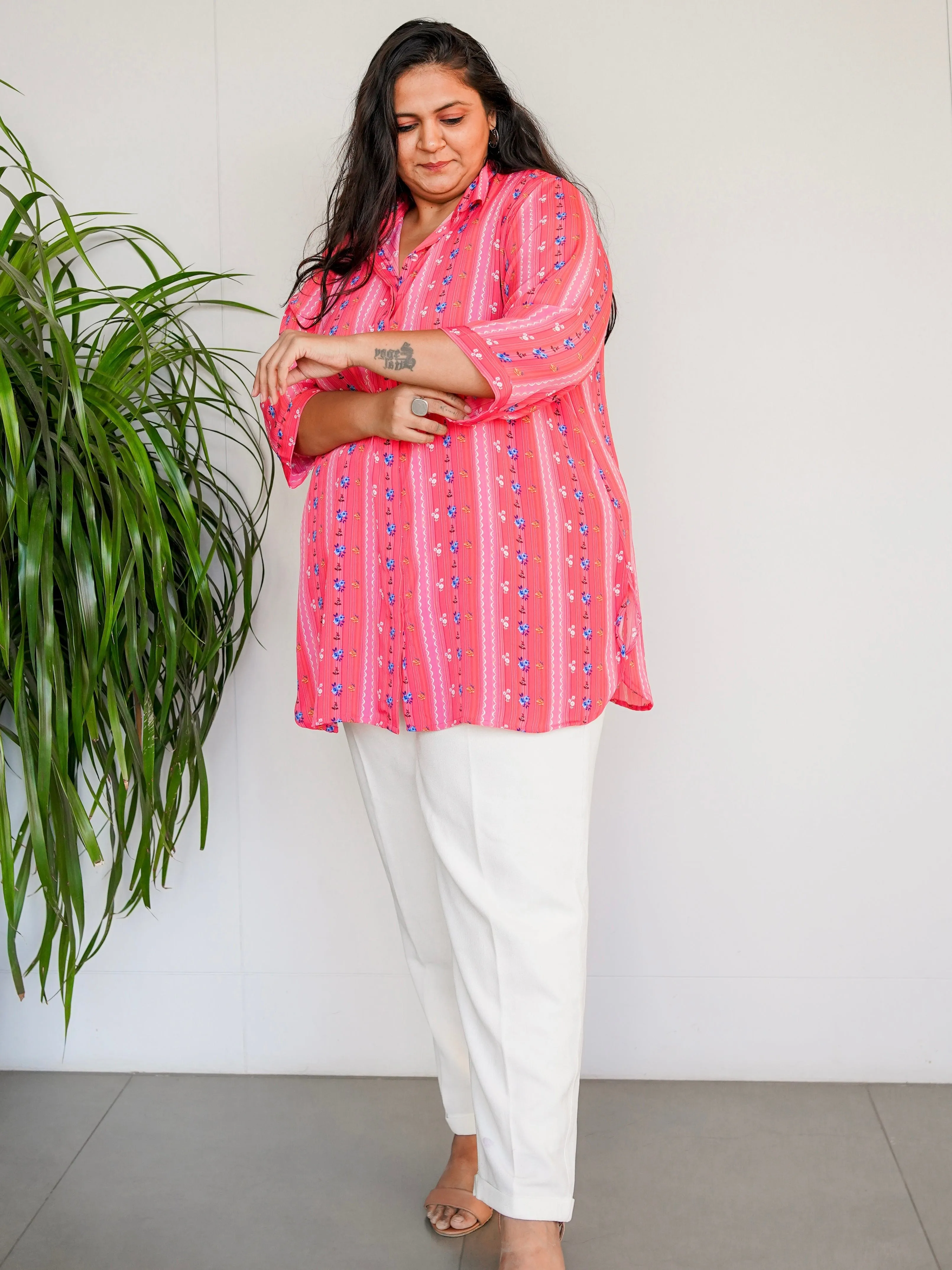 Blushing Rose Shirt Tunic