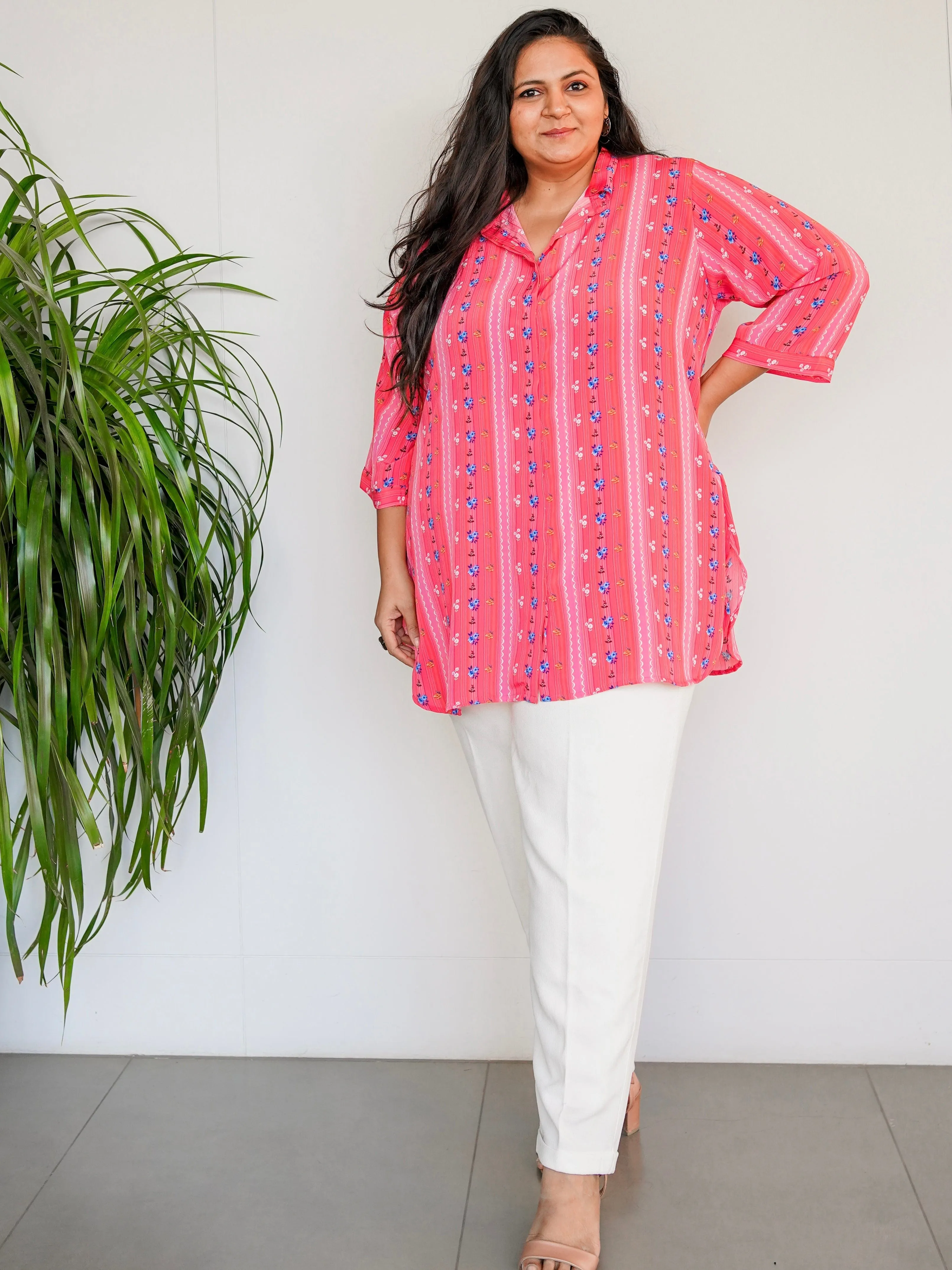 Blushing Rose Shirt Tunic