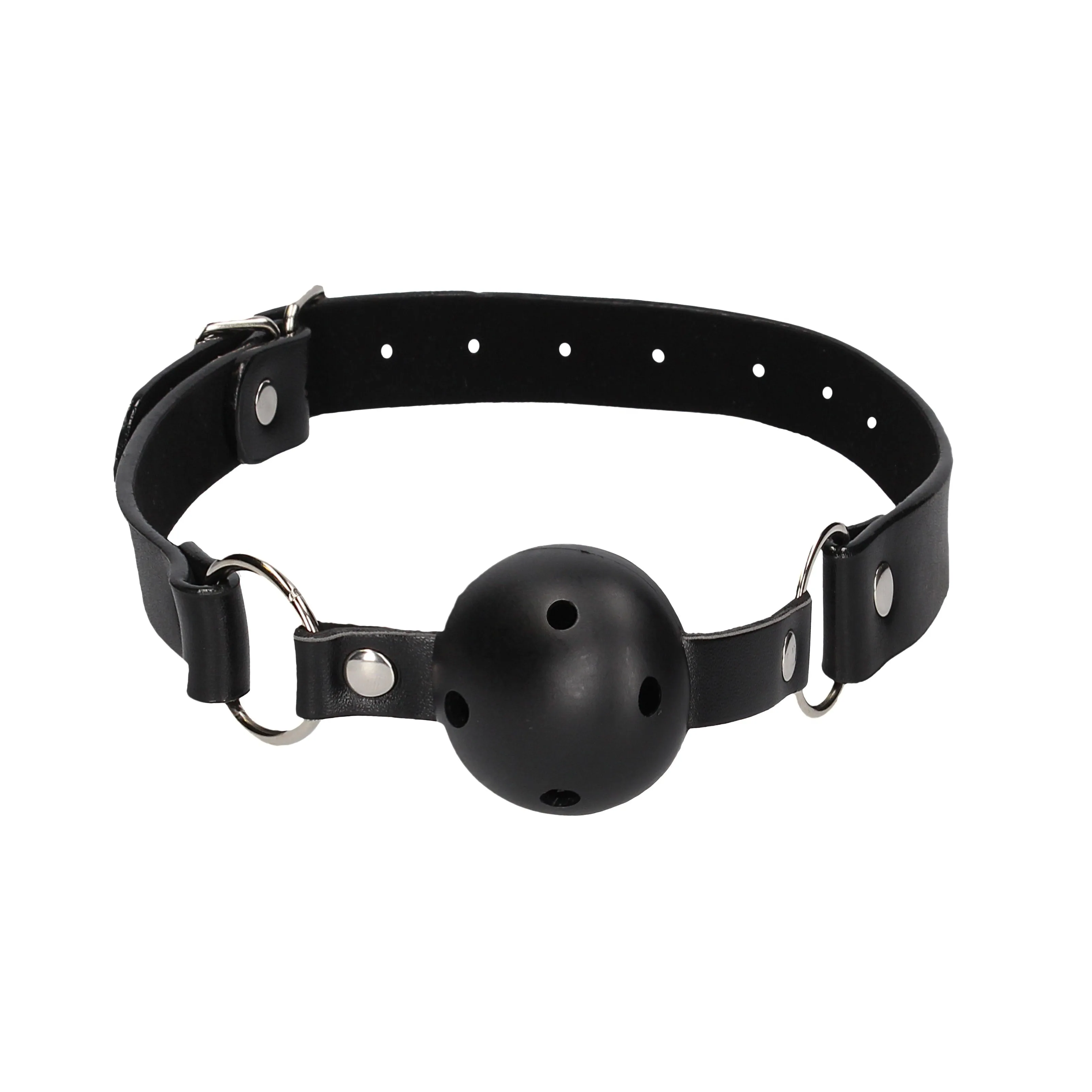 Breathable Ball Gag With Nipple Clamps - Black