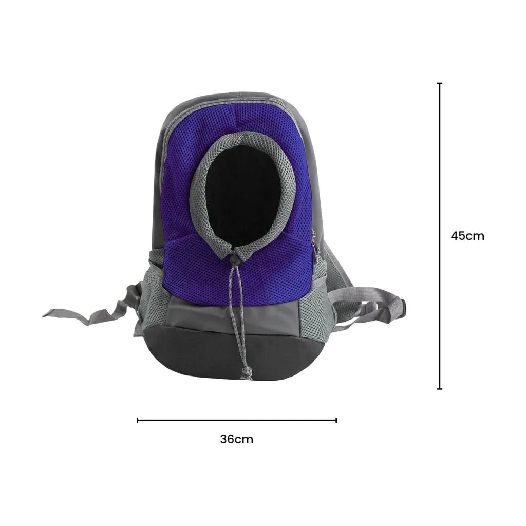 Breathable Pet Carrier Backpack with Pockets, Blue - FLOOFI