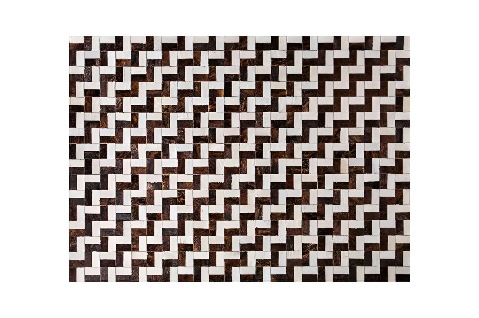 Brown and White Cowhide Area Rug, High Quality Natural Leather Handmade Rug