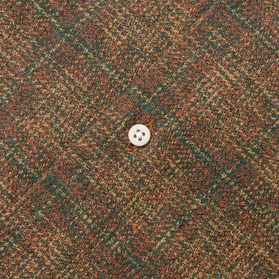 Brown Brushed Cotton Tweed Camp