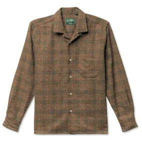 Brown Brushed Cotton Tweed Camp