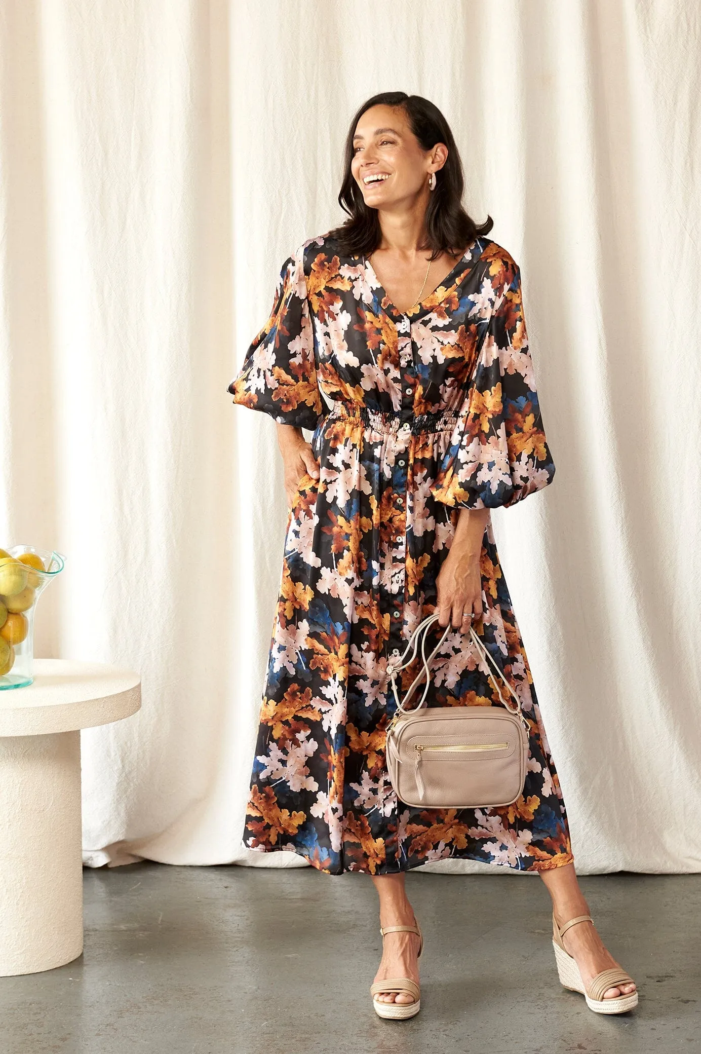 Cassia Leaf Print Dress