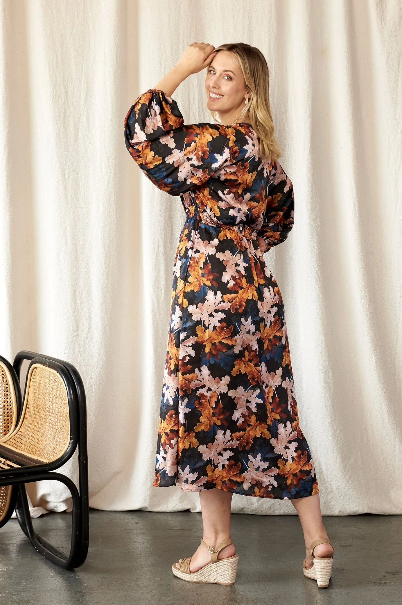 Cassia Leaf Print Dress